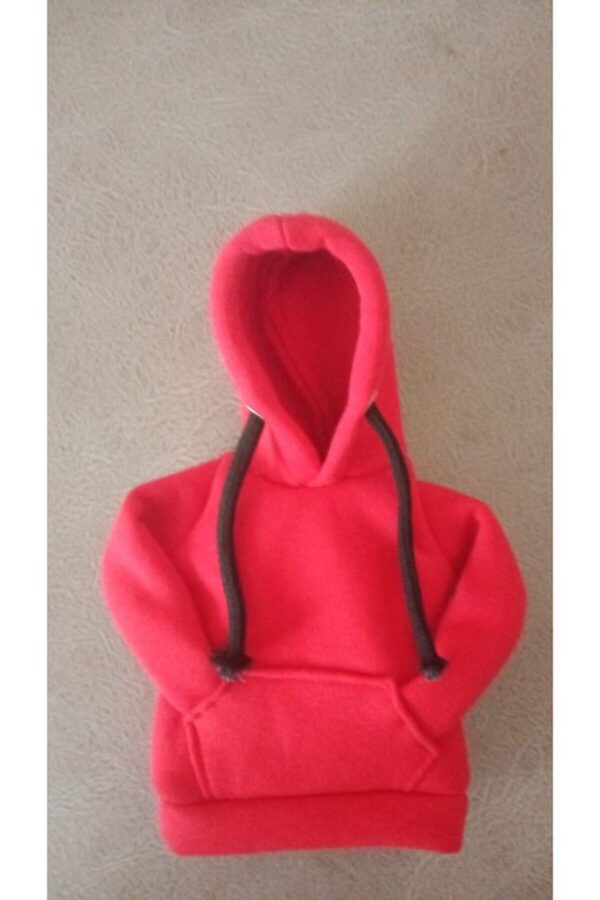 Vites Kılıfı Kapşonlu Sweatshirt Geçirmeli Vites Topuzu Kılıfı KIRMIZI - Görsel 3