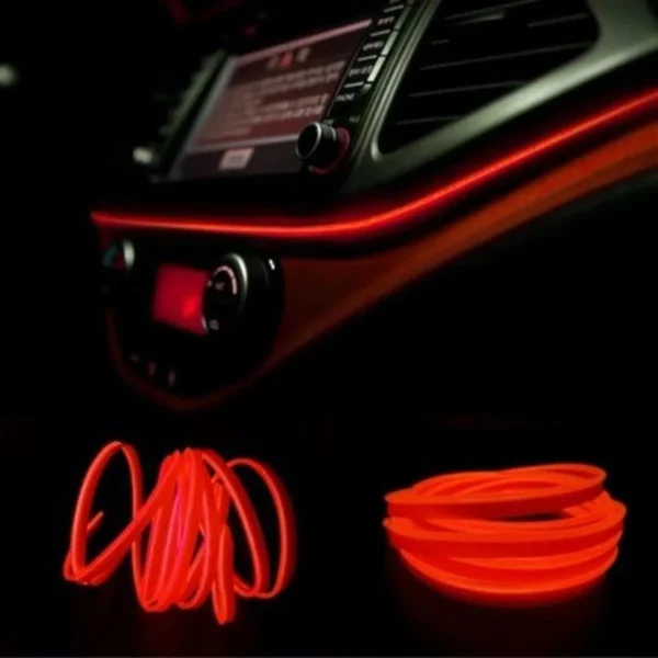 Torpido Ledi Ip Neon Kablo 2mt Kırmızı 12v - Görsel 2