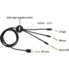 CARUB Şarj Kablosu Geri Çekilebilir Usb 1.2m 3in 1 - Görsel 2