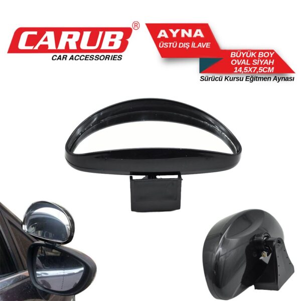 Ayna Üstü Ilave Dış Oval 14x7,5cm Siyah Büyük 2 Adet - Görsel 4