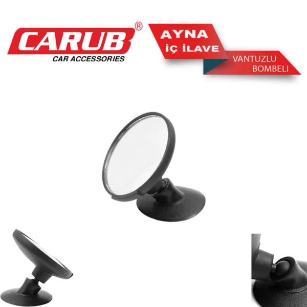 CARUB Ayna İç Vantuzlu Bombeli Yuv.8cm Vakum KÜÇÜK 2 ADET - Görsel 2