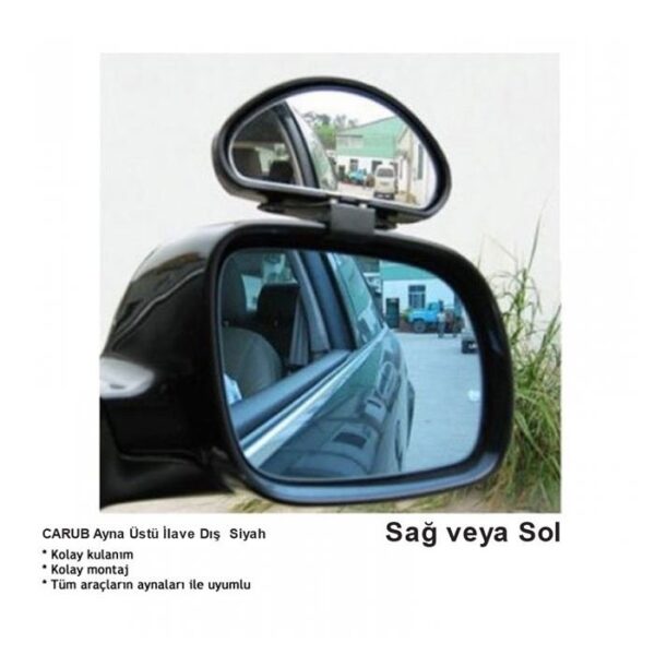 Ayna Üstü Ilave Dış Oval 14x7,5cm Siyah Büyük 2 Adet - Görsel 3