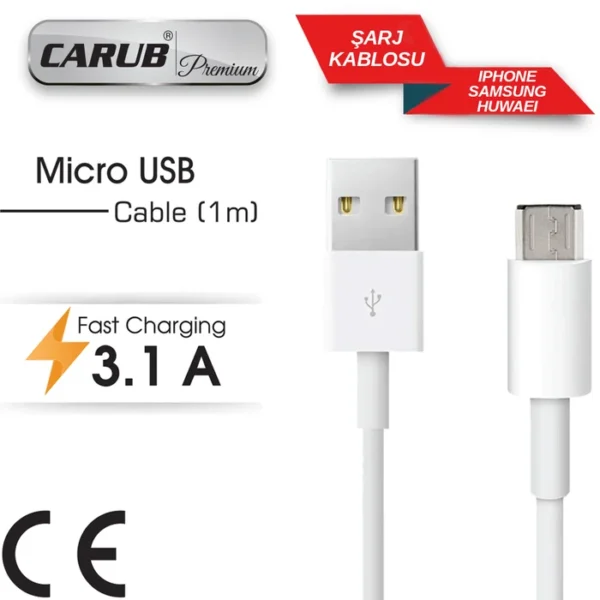 CARUB Şarj Kablosu Usb Samsung 1mt MİCRO USB