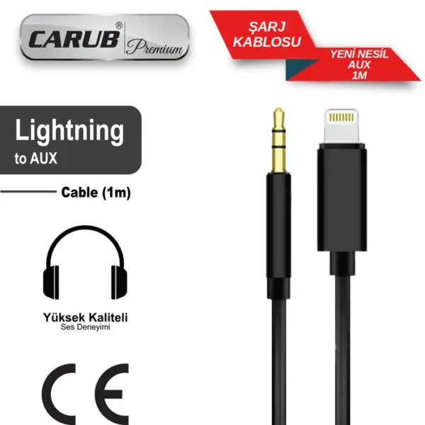 CARUB Yeni Nesil Aux Giriş Kab 1.Mt İos Iphone Y.M