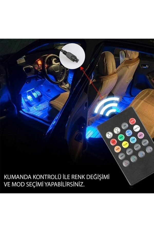 Araç Içi Ayak Altı Led Sese Duyarlı 12'li - Rgb - Görsel 3