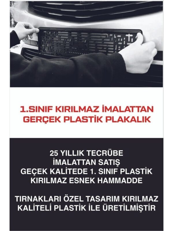 Tay Promosyon Plakalık Yazısız Siyah 1 Adet Kırılmaz Esnek Oto Plakalık - Görsel 2