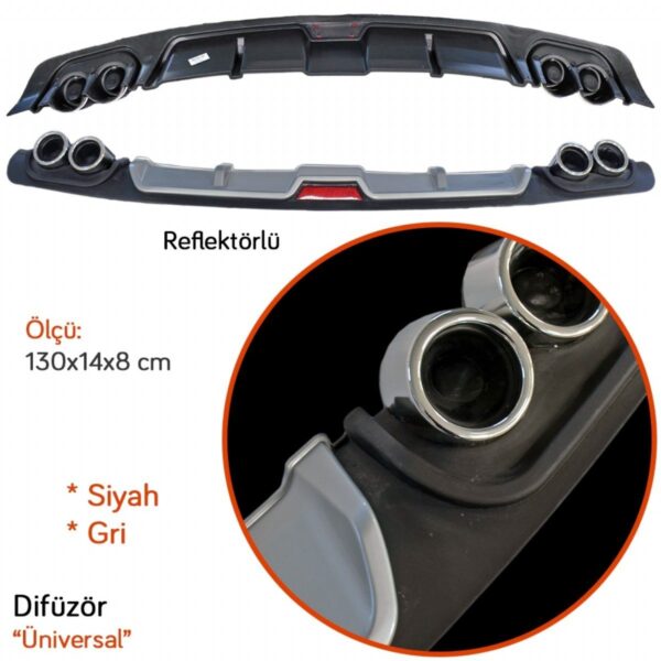 DİFÜZÖR (DIFFUSER) ÜNİVERSAL GRİ-SİYAH IŞIKSIZ - Görsel 5